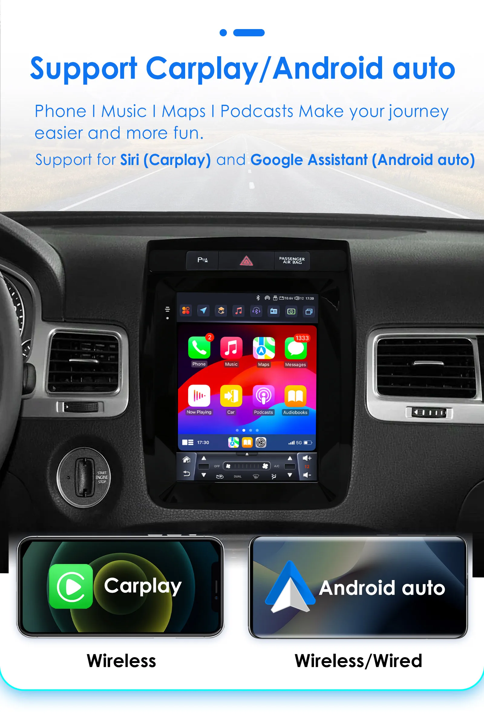9,7 "Carplay Android Auto radio de coche para Volkswagen VW Touareg 2011 -2017 Autoradio multimedia GPS Audio estéreo 360 Cam BT RDS SWC - imagen 3