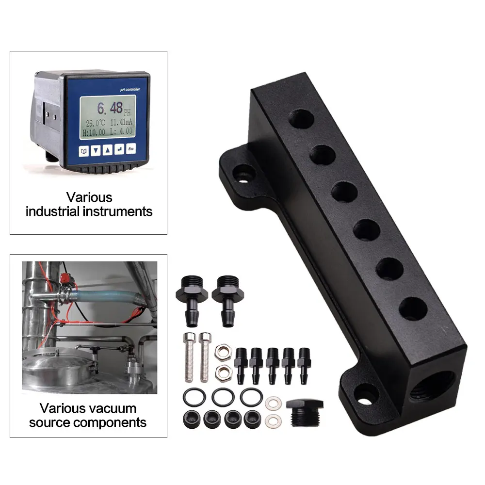 Kit de colector de admisión de bloque de vacío de 6 puertos de carreras, válvula de descarga de combustible, Turbo Boost 1/8NPT, Compatible con controladores Boost y metros - imagen 5