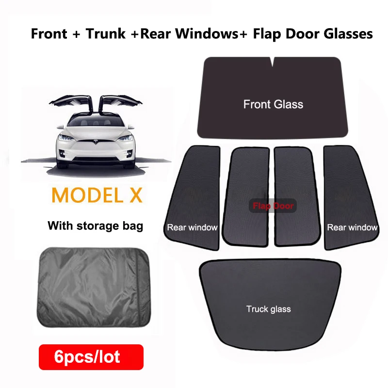 Parasol de malla para techo cristal Tesla Model X delantero y trasero - imagen 2