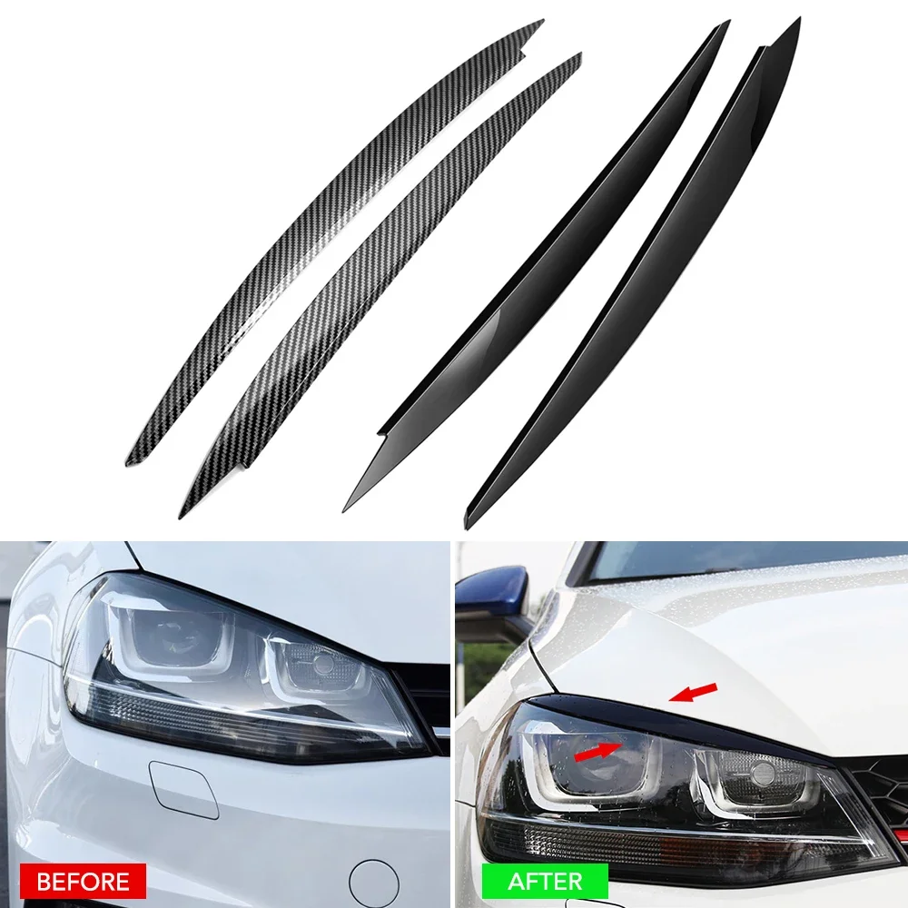 Ceja del faro ABS fibra carbono para VW Golf 7 (2013-2017) llamativo - imagen 5