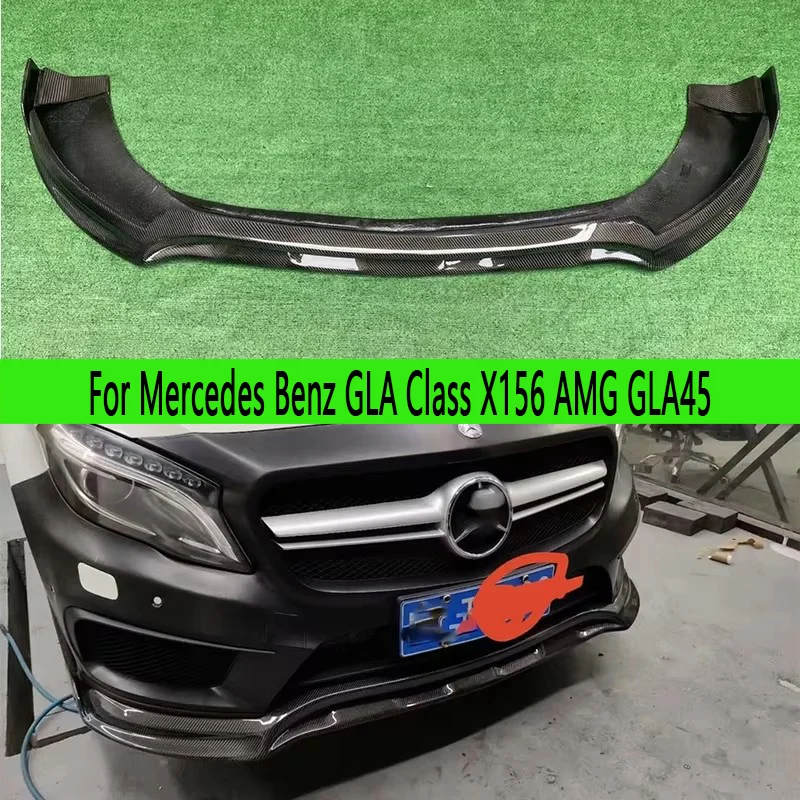 Para Mercedes Benz GLA clase X156 AMG GLA45 fibra de carbono parachoques delantero de coche difusor de labio delantero alerón de barbilla accesorios de coche - imagen 2