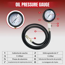 Kit manómetro presión aceite motor - 12 piezas