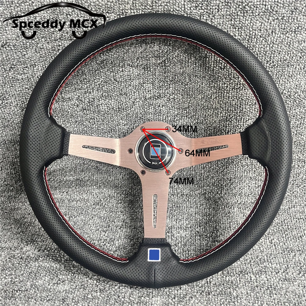 Volante deportivo Spceddy de cuero perforado y diseño en D - imagen 4
