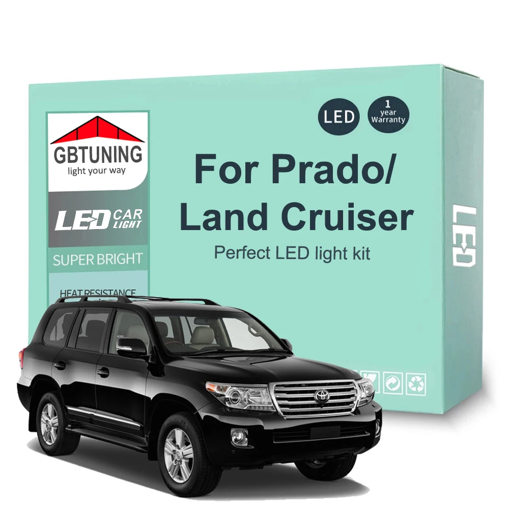 Kit de bombilla de luz LED Interior para coche, lámpara Canbus para Toyota Land Cruiser 200 100 80 70 Prado 150 120 90 FJ Cruiser 1990-2019 2020