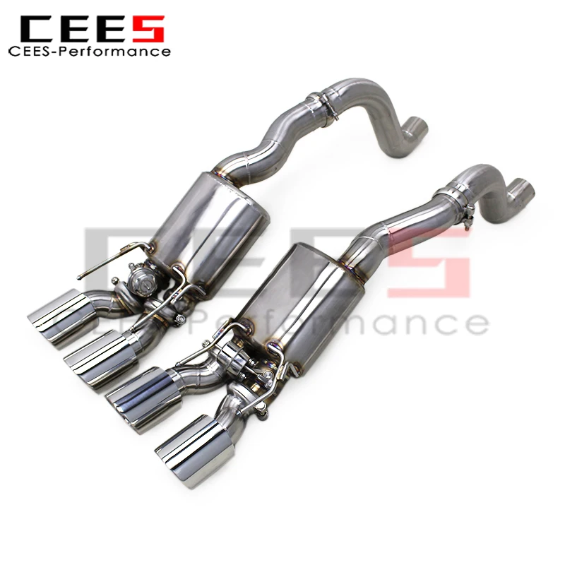Tubos de escape de eje cees para Chevrolet Corvette C6 V8 6.2L 2009-2013, sistema de escape, silenciador de acero inoxidable - imagen 4