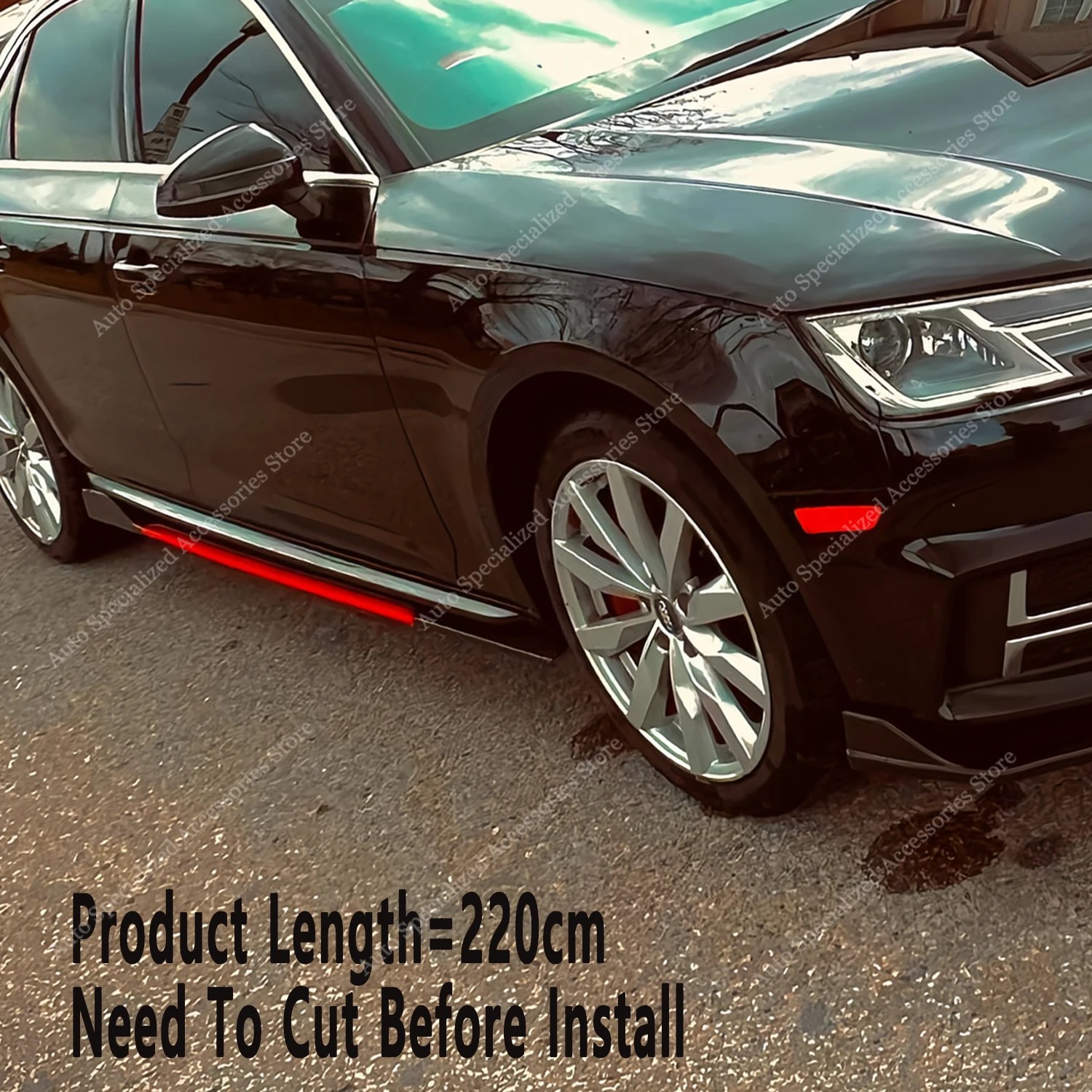 Audi Faldones laterales ABS negro brillo para A4 y A5 B9 2016-2024 - imagen 3