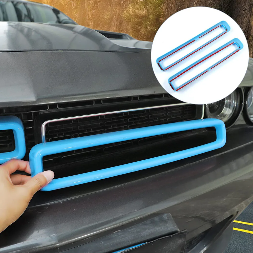 Rejilla frontal Dodge Challenger 2015-2022 kit embellecedor negro rojo Azul Amarillo - imagen 4