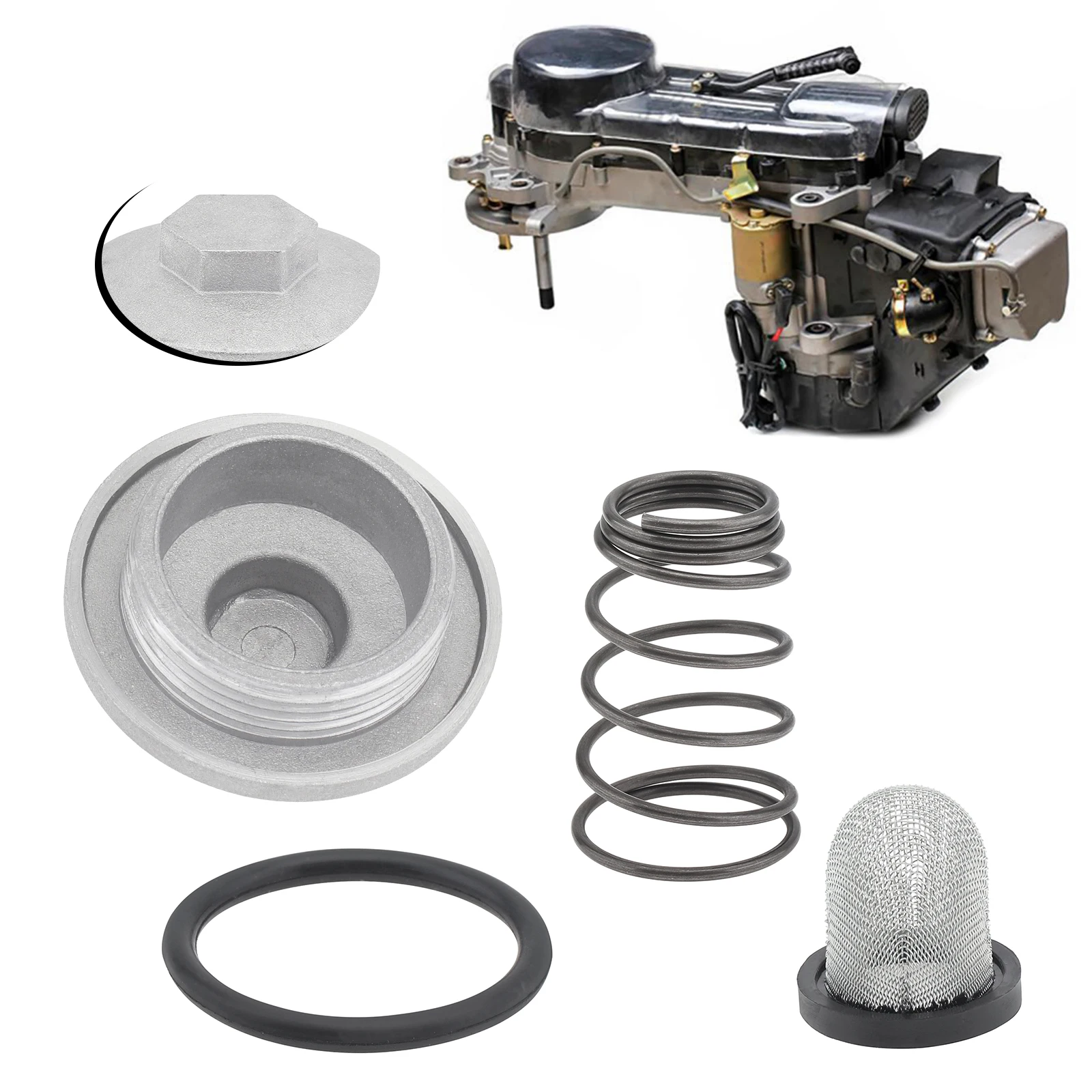Tapón de drenaje de aceite GY6 50 125 150cc con anillo y resorte