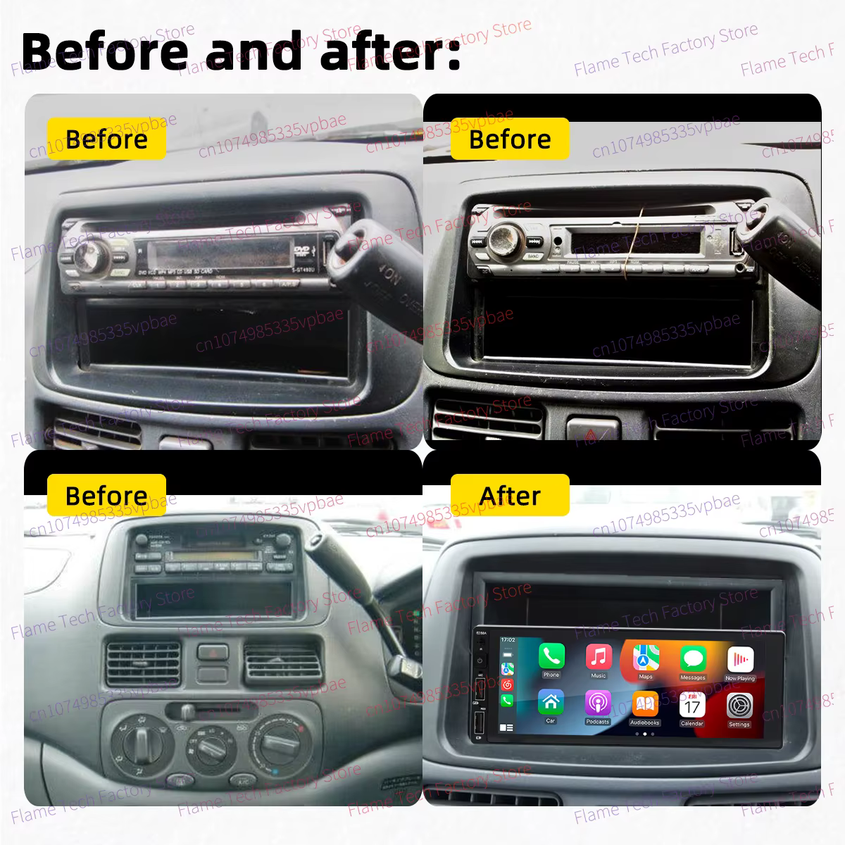 6,86 "1 Din Android Radio Multimedia para coche para Toyota Raum 1995-2000 Android Auto unidad principal estéreo Carplay Autoradio GPS Wifi - imagen 2
