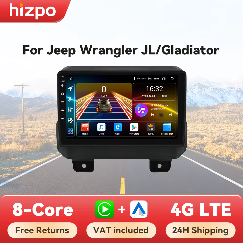 Autoradio Hizpo 2 DIN Android 13 GPS – Jeep Wrangler JL y Gladiator