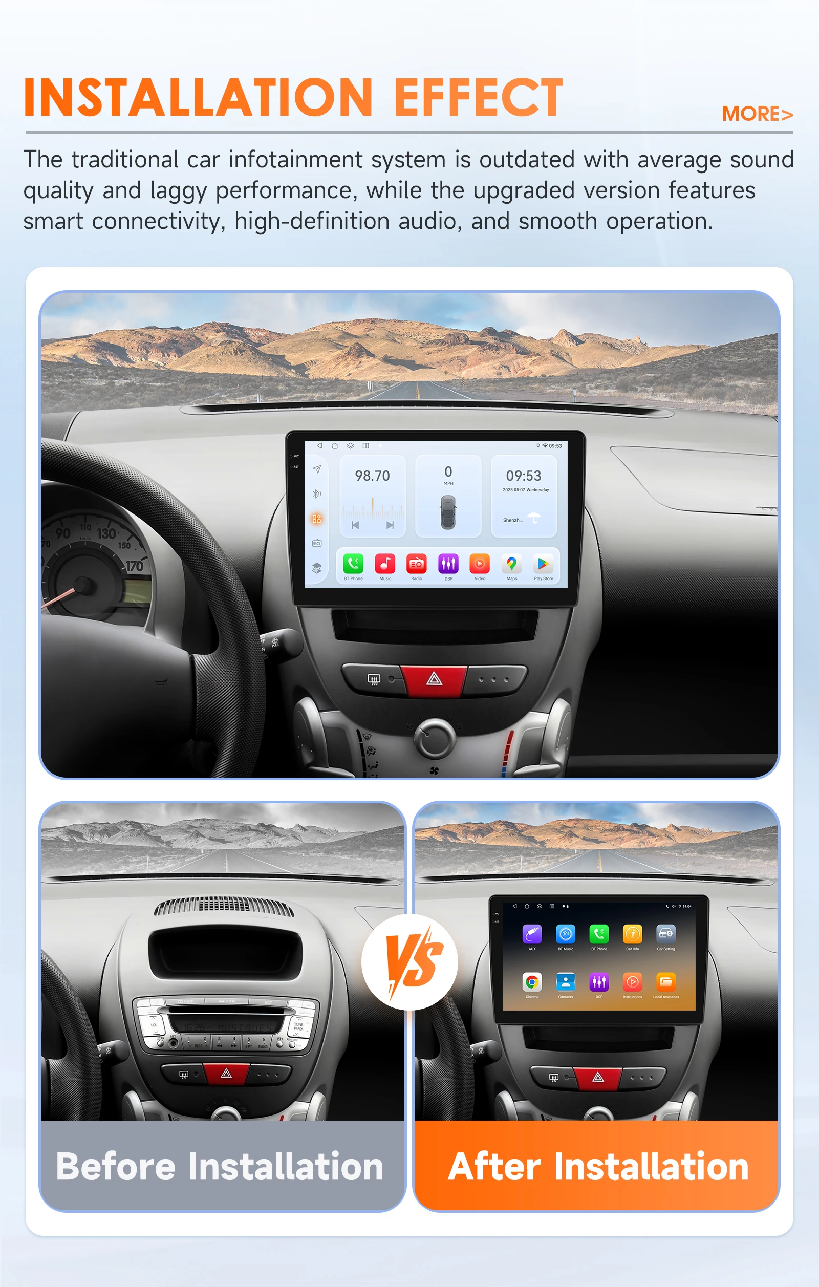 Hizpo Radio CarPlay Android Auto para Peugeot 107 Aygo C1 2005-2014 - imagen 2