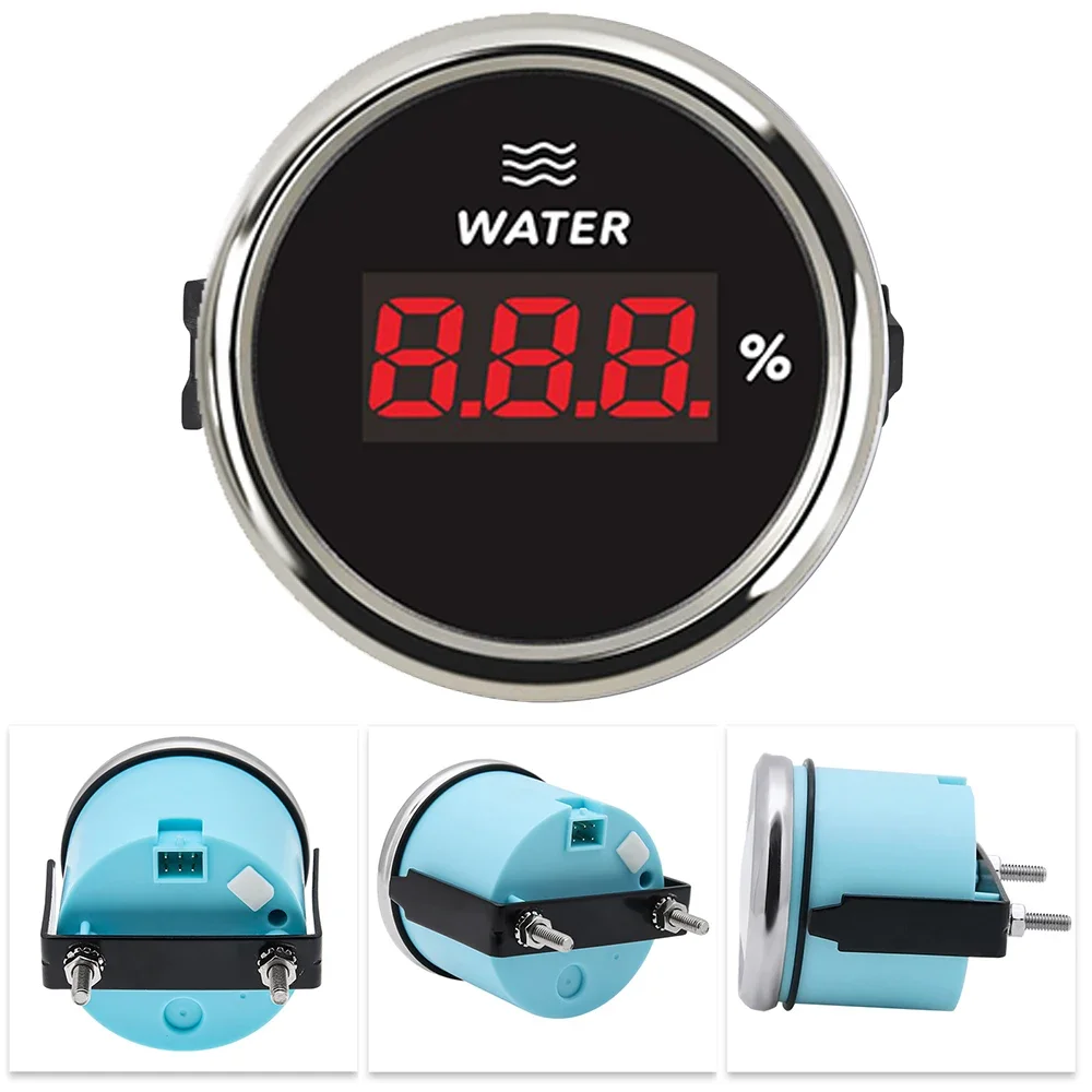 Medidor de nivel de agua 52 mm 190 Ω con luz roja – indicador digital para coche - imagen 3