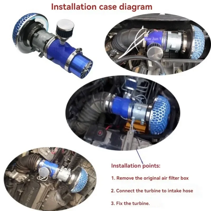 Turbocompresor eléctrico universal para coche, entrada de aire modificada - imagen 3