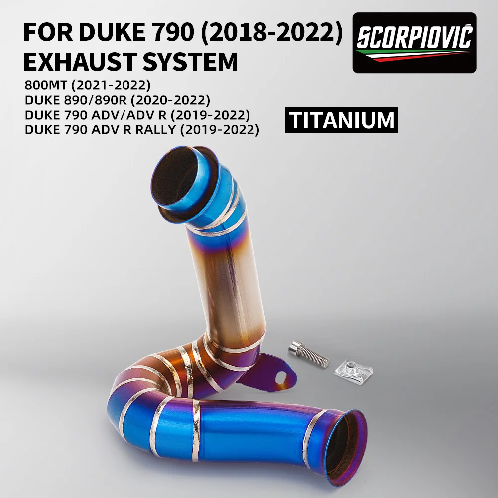Tubo escape intermedio de titanio para KTM Duke 790, 890 y 800 MT