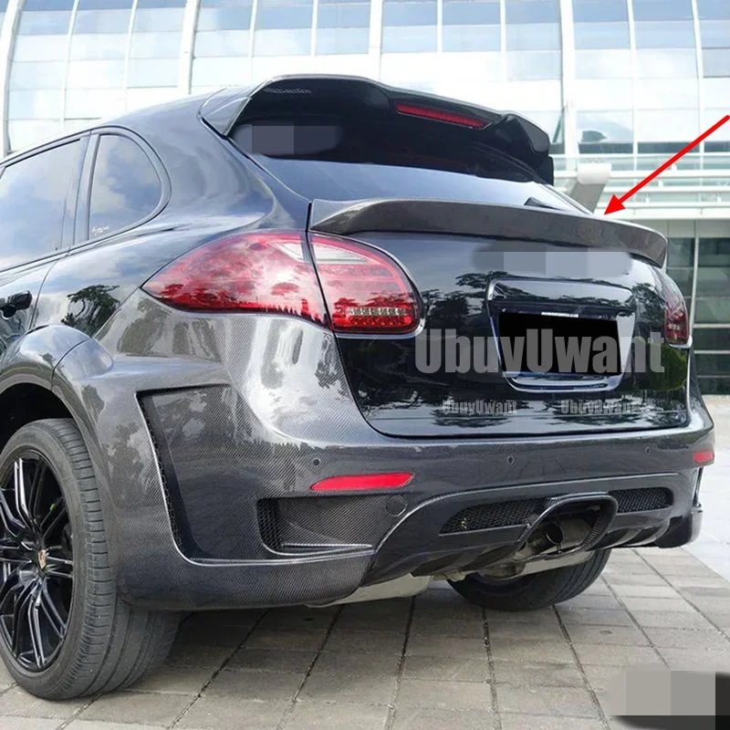 Alerón de techo de labio de maletero de ala trasera de fibra de carbono Real para Porsche Cayenne 958 2011 2012 2013 2014 año - imagen 2