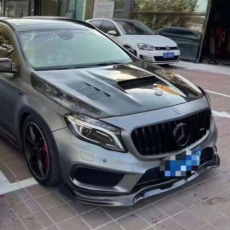 Para Mercedes Benz GLA clase X156 AMG GLA45 fibra de carbono parachoques delantero de coche difusor de labio delantero alerón de barbilla accesorios de coche - imagen 5