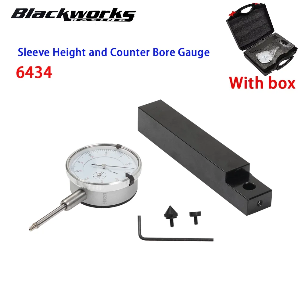 6434 para todos los motores diésel rango de calibre de orificio 0-1,00 "graduación 0,001" lectura 0-100 con calibre de altura de manga de caja y contador de calibre de orificio