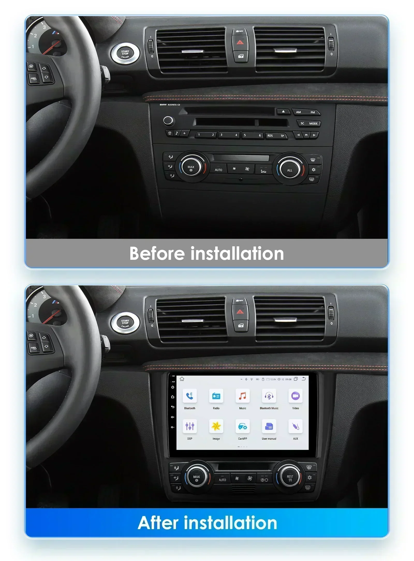 Radio Android Hizpo para BMW Serie 1 E81-E88 con GPS y CarPlay - imagen 2