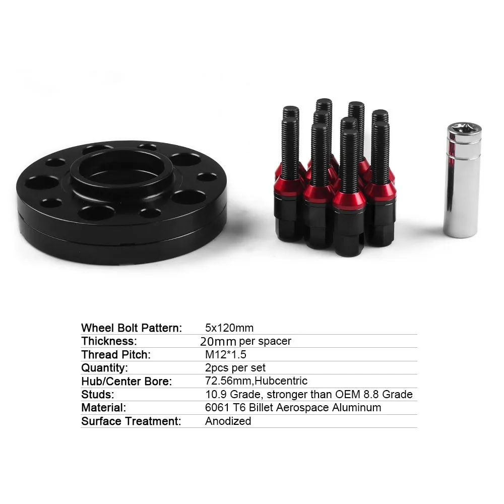 Espaciadores de llanta 20mm 5x120 M12x1,5 para BMW E36 E82 E88 - imagen 3