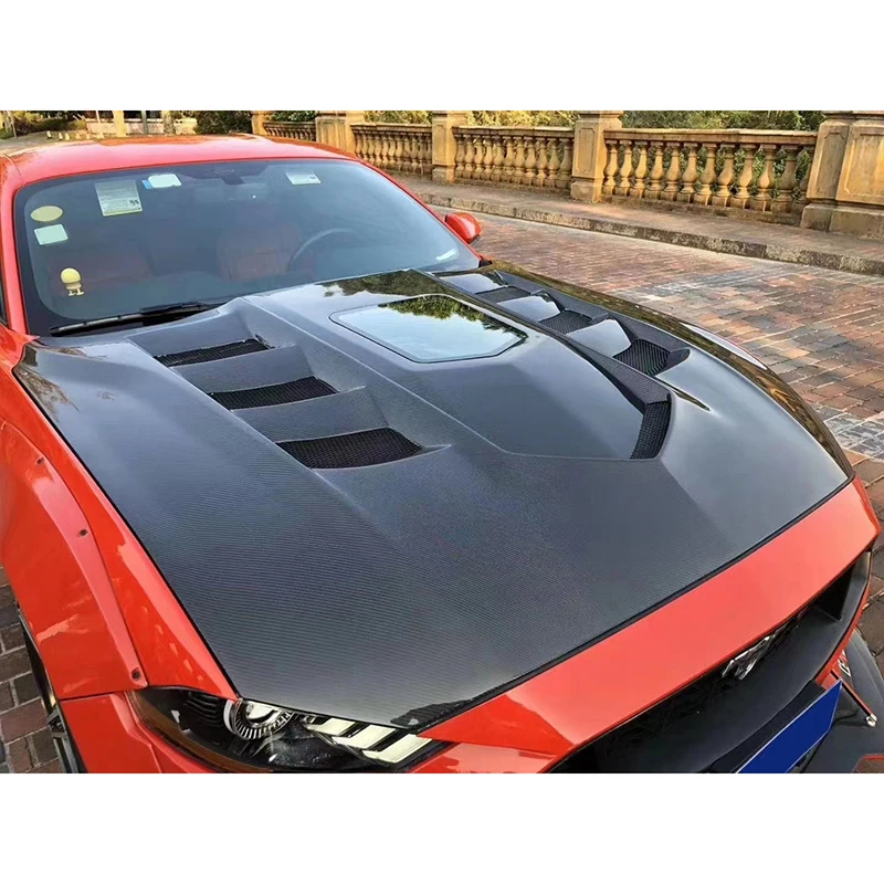 Capó de fibra de carbono GTSS con toma de aire para Ford Mustang - imagen 2