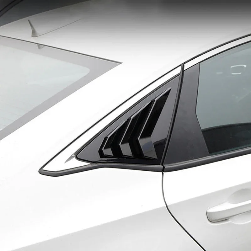 Embellecedor de ventilación lateral de rejilla de ventana para Honda Civic 11. a generación 2021-2023, cubierta de obturador de ventana trasera, accesorios negros brillantes - imagen 2