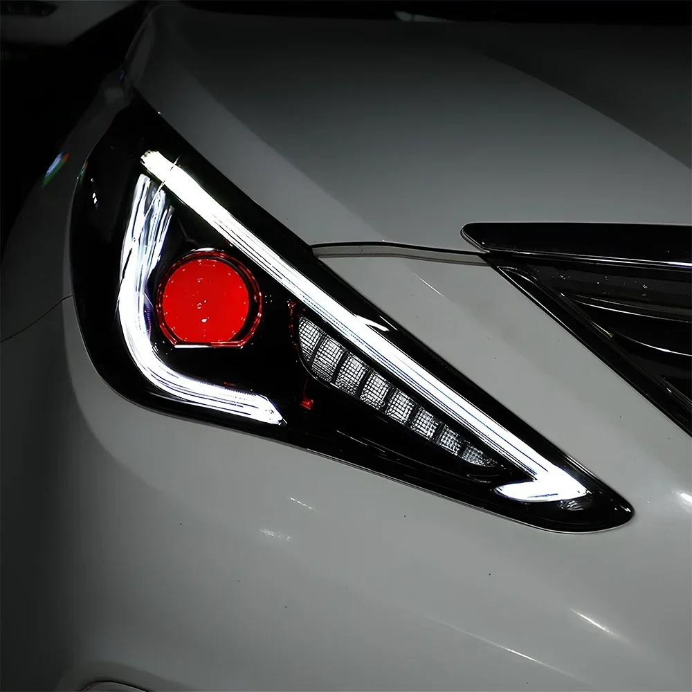 Faros delanteros LED Hyundai Sonata 2011-2015 estilo ojos de diablo - imagen 5