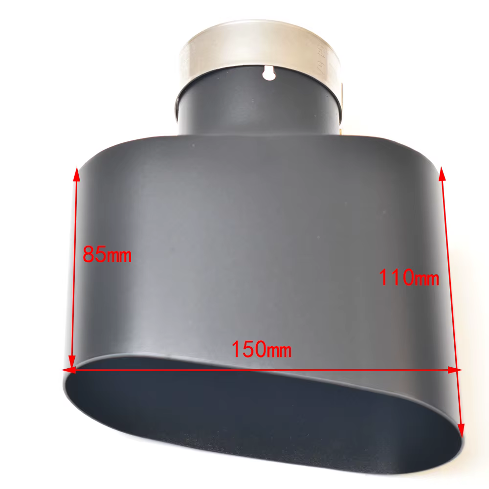Punta de escape universal acero inoxidable negro mate para tuning - imagen 2