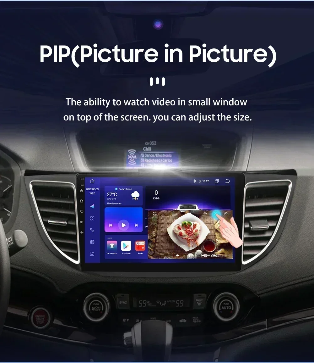 Hizpo radio Android doble DIN CarPlay y GPS Honda CR-V 2012-2016 - imagen 3