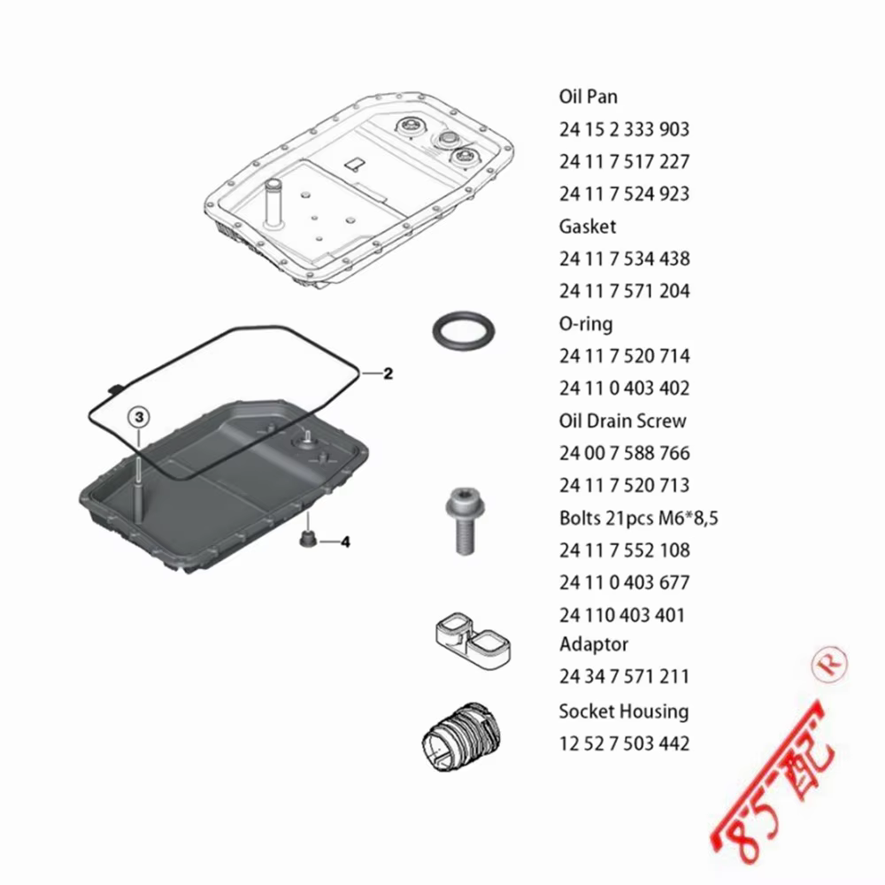 Cárter aceite transmisión ZF 6HP26 con filtro y junta para BMW - imagen 4