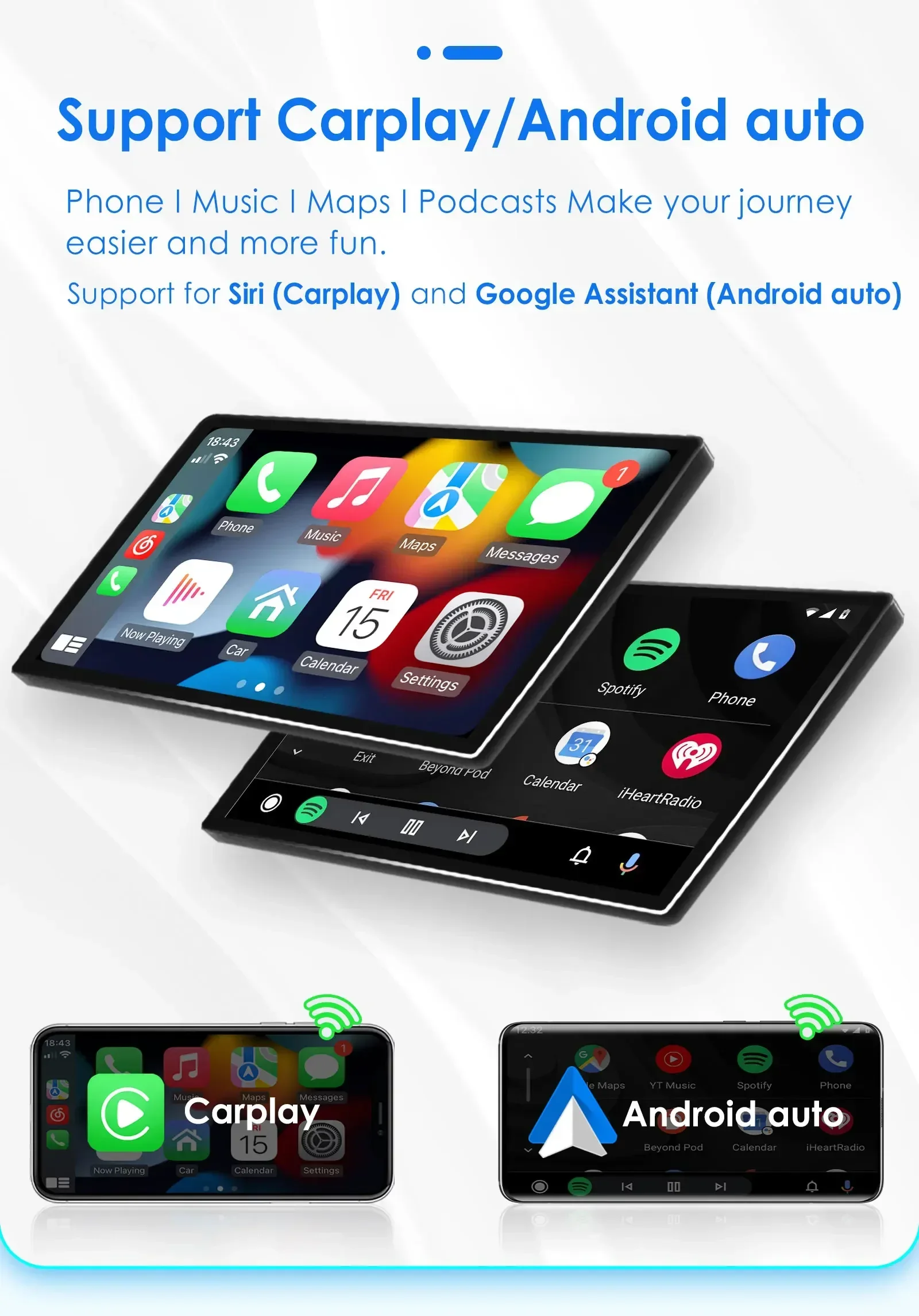 Radio Android 2DIN con GPS para Fiat Doblo CarPlay y SWC - imagen 4