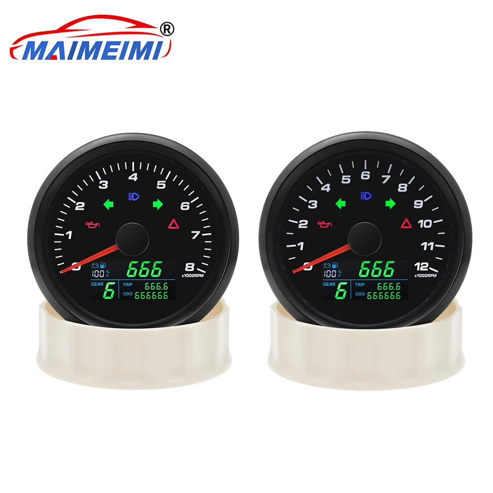 Tacómetro 85 mm GPS con voltímetro y medidor combustible para moto y coche