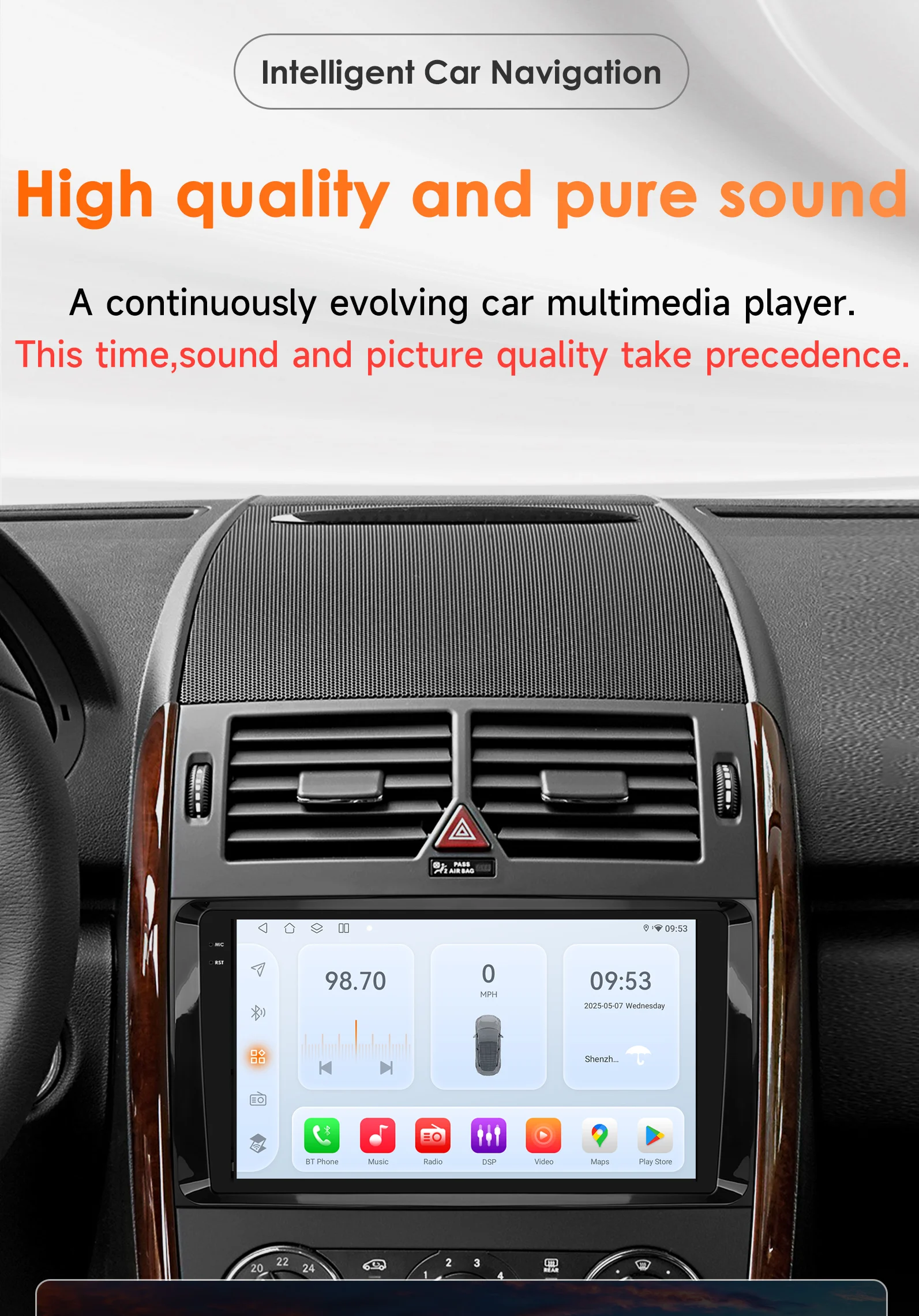 Autoradio Android 14 CarPlay para Mercedes W169 W245 W639 Sprinter