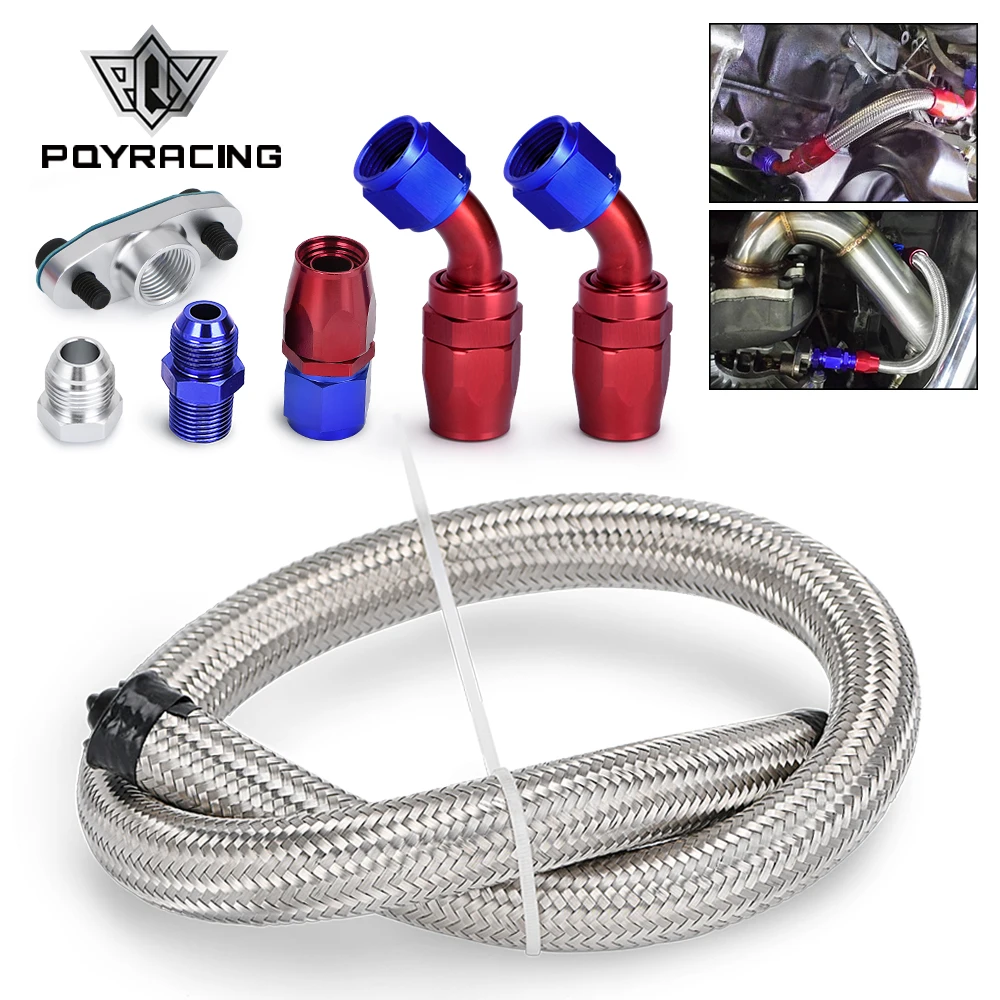 PQY Tubo retorno aceite 10AN acero inox para turbocompresor T3 T4