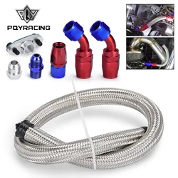 PQY Tubo retorno aceite 10AN acero inox para turbocompresor T3 T4