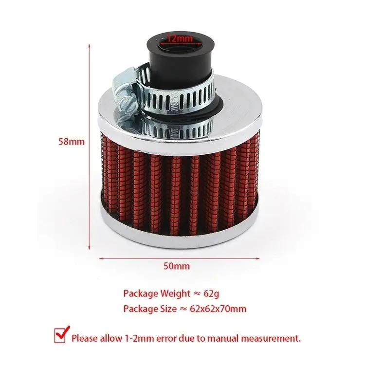 Filtro aire K&N mini admisión para motocicleta respiro cárter - imagen 3