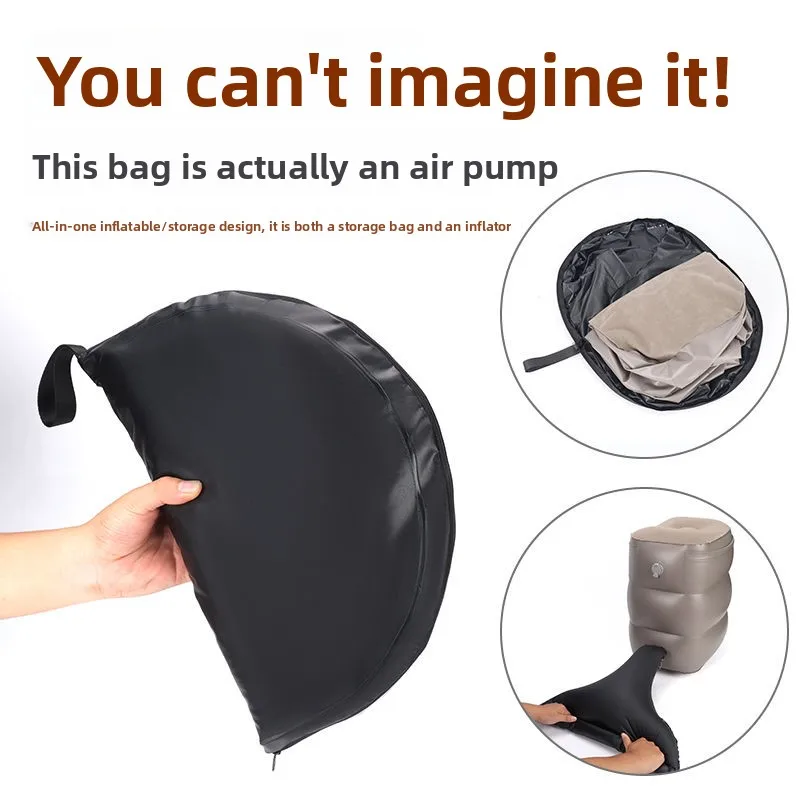Reposapiés inflable plegable para coche – Almohada viaje piernas - imagen 3