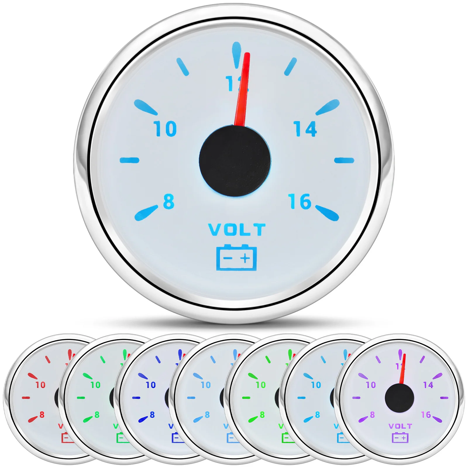Voltímetro universal 52 mm impermeable 8-16 V con retroiluminación - imagen 2
