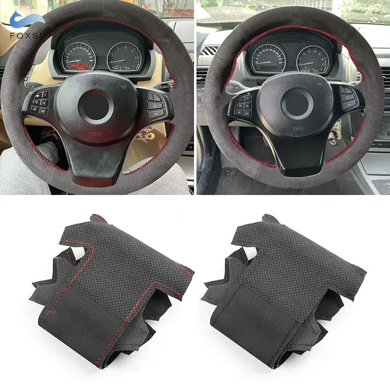 Volante tapizado en ante cosido a mano para BMW X3 E83 y X5 E53