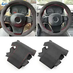 Volante tapizado en ante cosido a mano para BMW X3 E83 y X5 E53