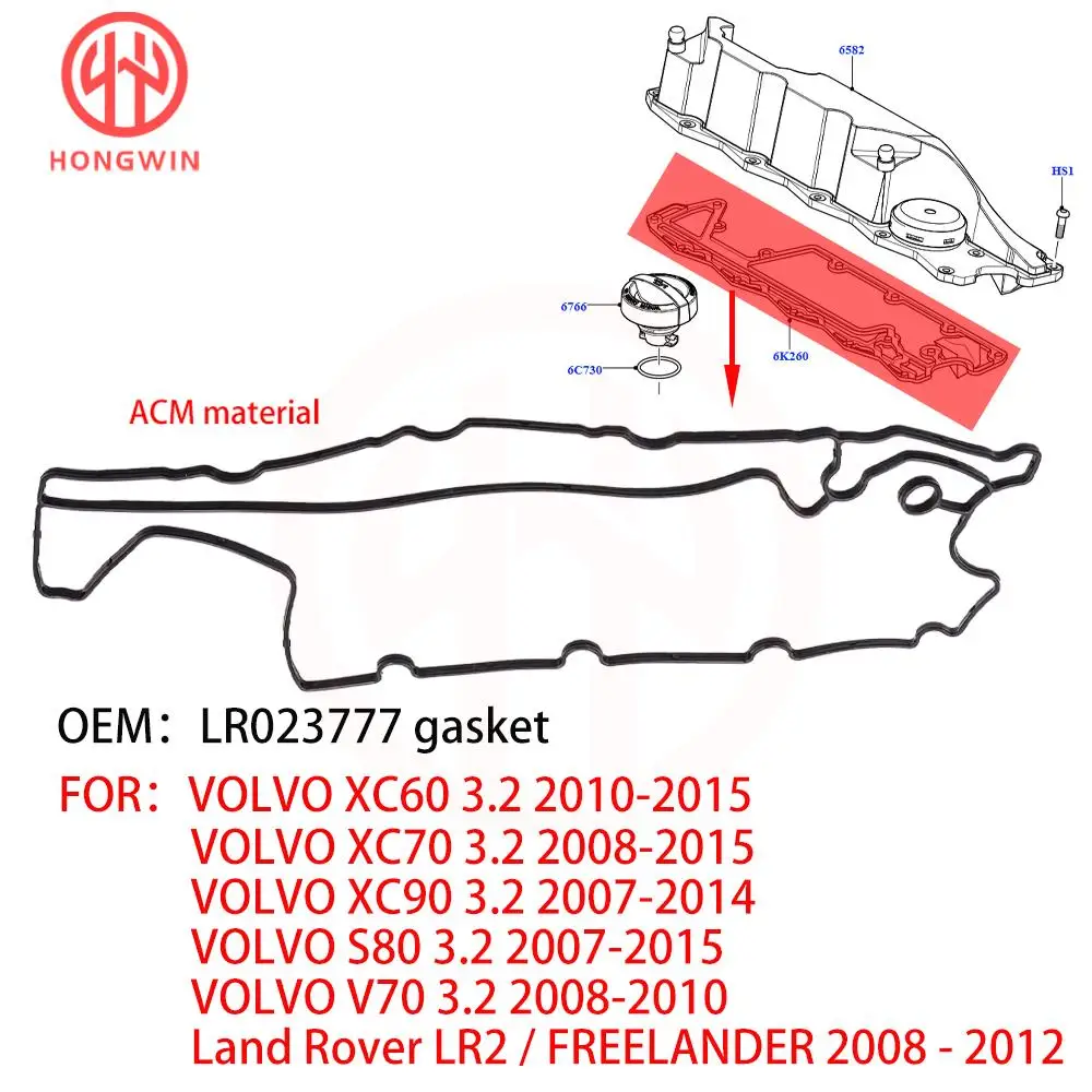 LR 023777 Kit y junta tapa de válvula – Freelander Volvo XC60 XC70 - imagen 2