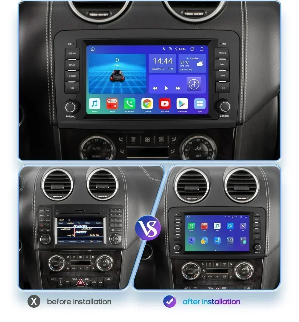 Autoradio Android Hizpo 8 pulgadas GPS Carplay DSP – Mercedes Clase M W164 - imagen 3