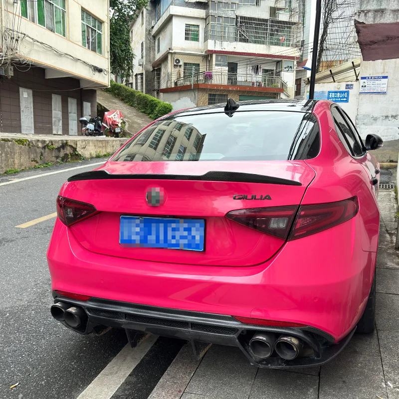 Para 2015-2023 Alfa Romeo Giulia tapa del maletero alerón labio alas Material ABS negro piezas de coche Tuning BodyKit accesorios estilo - imagen 5
