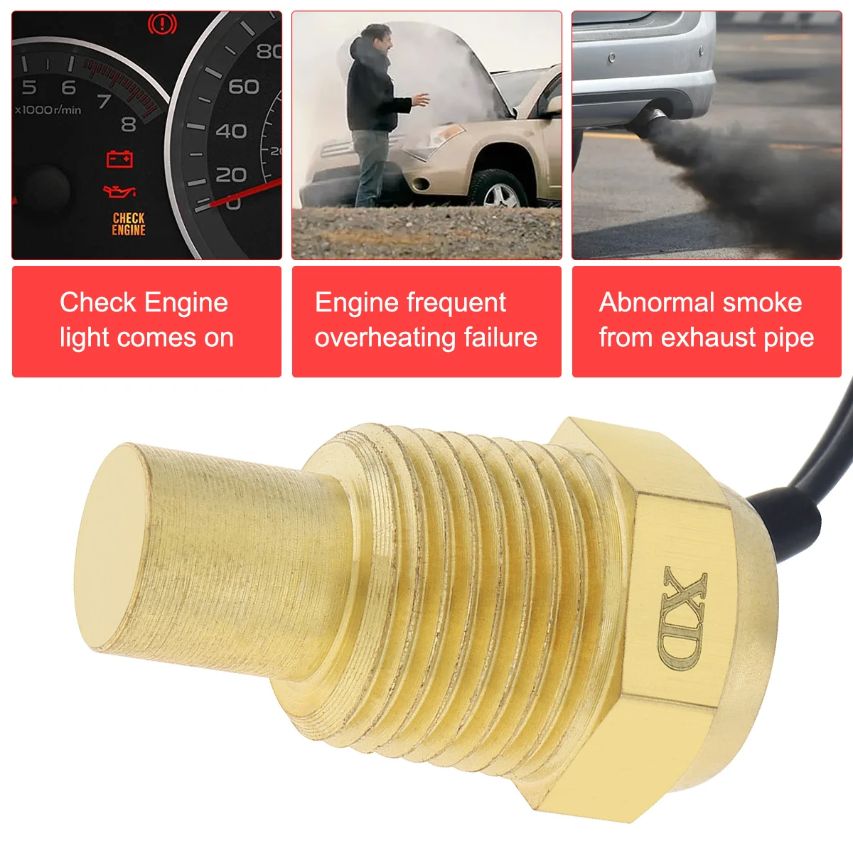 Sensor temperatura refrigerante universal conector coche y camión - imagen 4