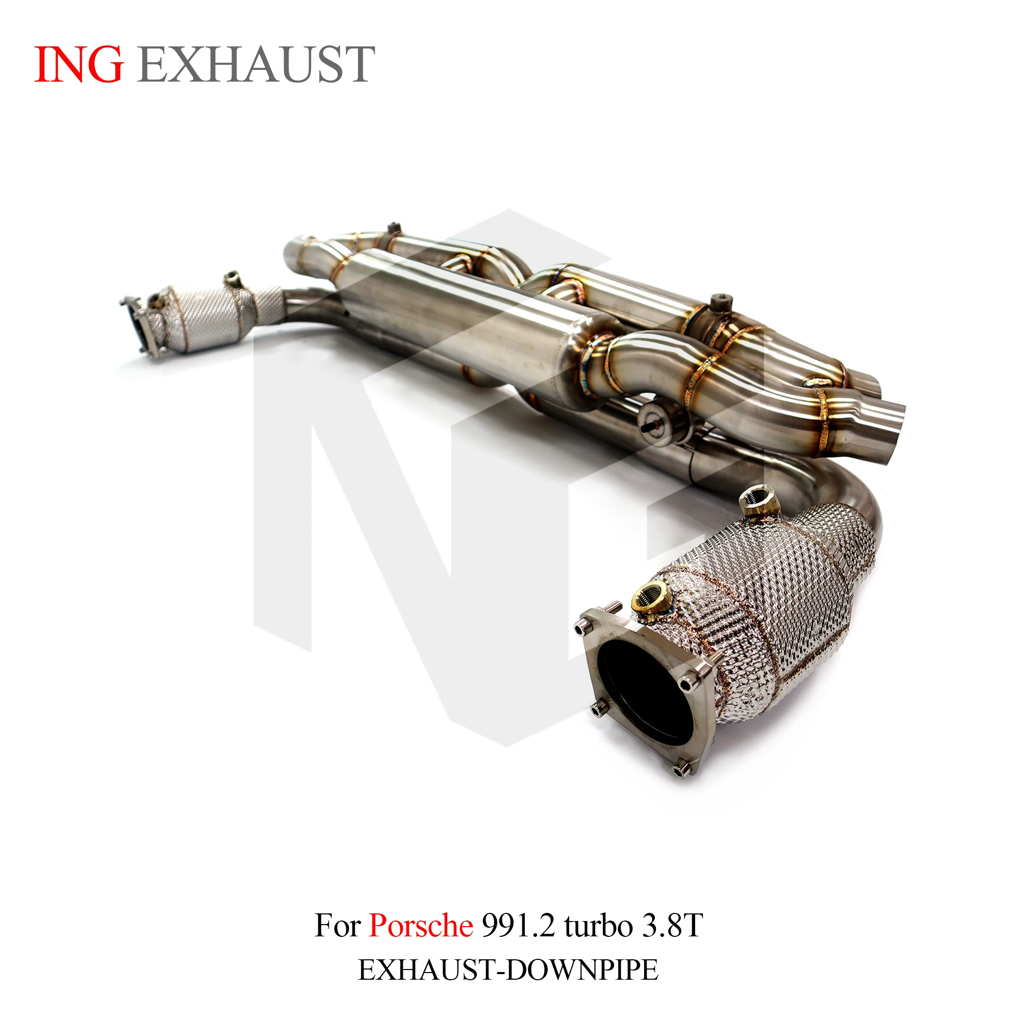 ING-Catback completo de escape de acero inoxidable 304 para Porsche 911 991,2 Turbo 3,8 T, sistema de silenciador de rendimiento de bajante de válvula eléctrica - imagen 4