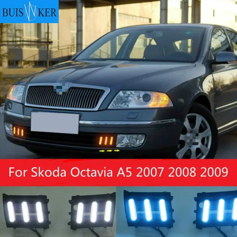 Luces LED diurnas con intermitente para Skoda Octavia A5 2010-2013 - imagen 2