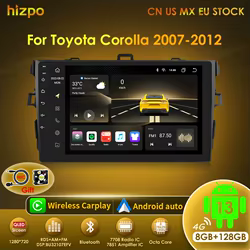 Hizpo Radio Android 2 DIN para Toyota Corolla E140/E150 2007-2011