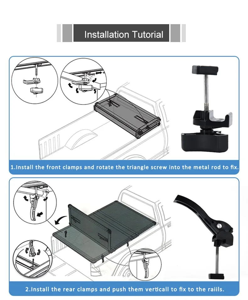 Kit de abrazaderas y pernos en T para cubierta de caja de pick-up - imagen 5