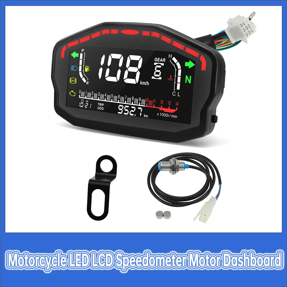 Velocímetro digital universal para moto 2/4 cilindros con odómetro
