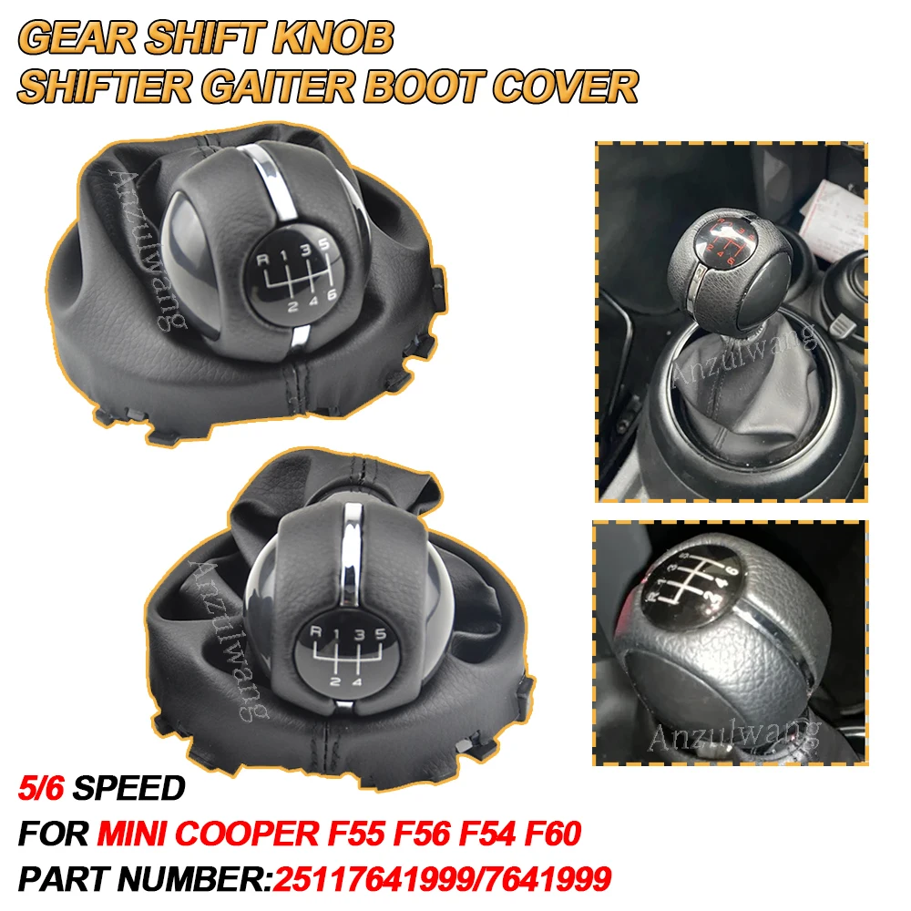 Palanca de cambio Mini Cooper F54-F57 – perilla de cuero PU - imagen 2