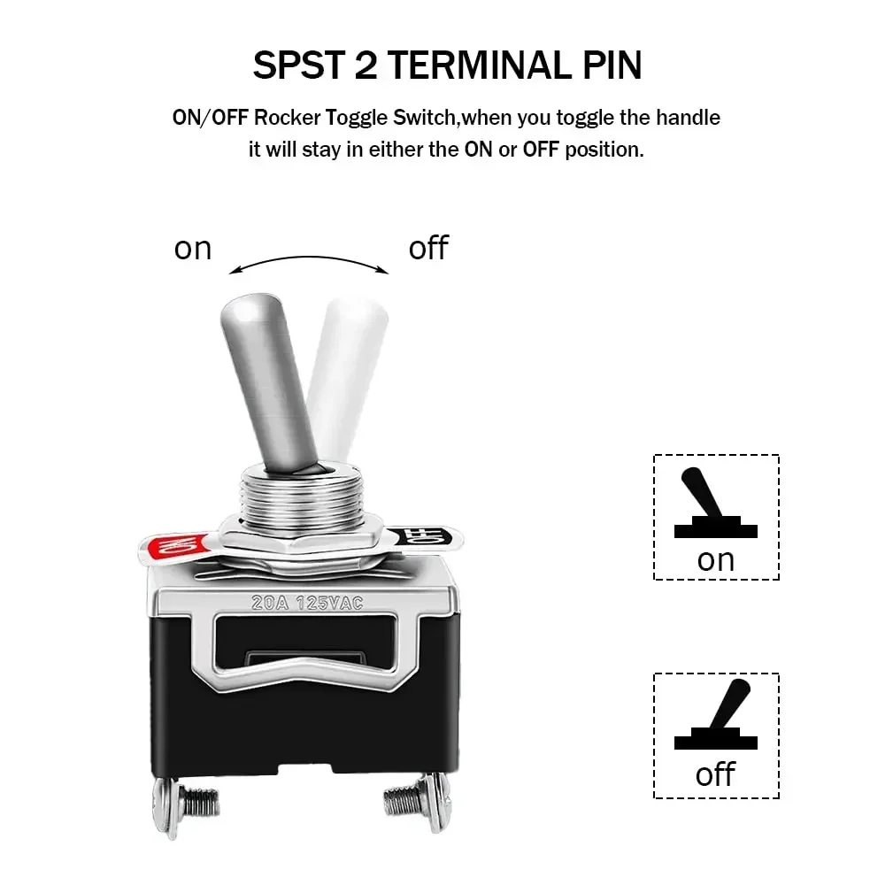 Interruptor basculante mini 2 posiciones palanca para camión coche barco - imagen 3